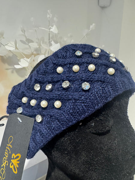Chunky Knit Wooly headband with embellishment