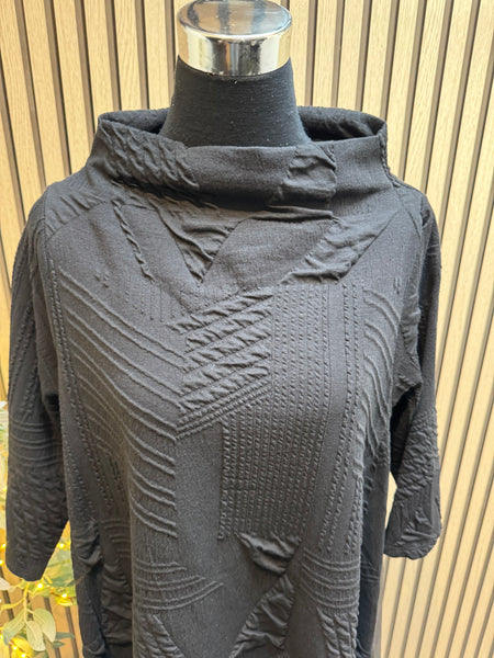Textured Cowl Neck Dress