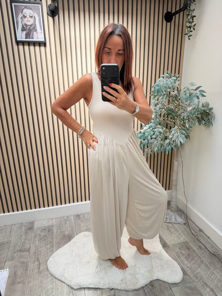 Ribbed  Jumpsuit with Cuff hem