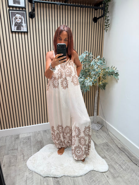 Floral Jumpsuit with Cuff hem