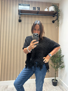 Distressed Hem Chunky popcorn Jumper