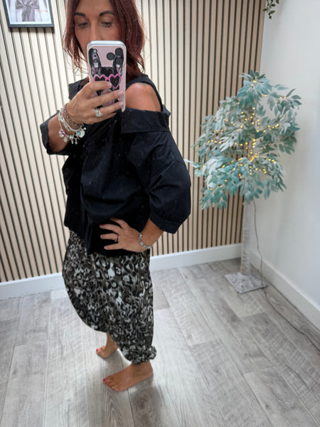Wide waist Leopard BalloonTrousers