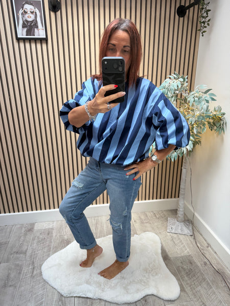 Candy Stripe  Bubble Hem Top