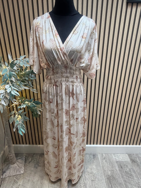 Silky Stretchy Sea Shell Maxi Dress