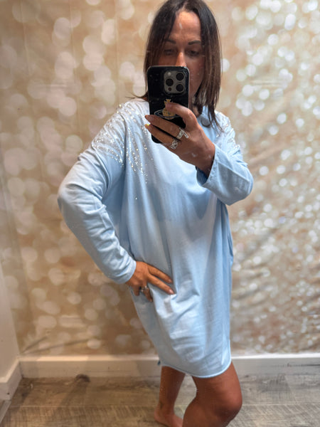 Diamante Shoulder Jersey Dress/Tunic