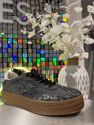 Chunky Sole Glitter Toe Trainer