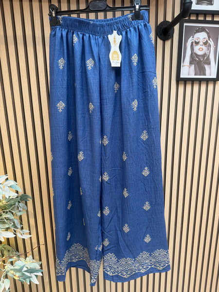 Denim look Palazzo  trousers