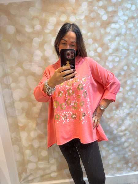 Leopard Splash Hooded Sweatshirt