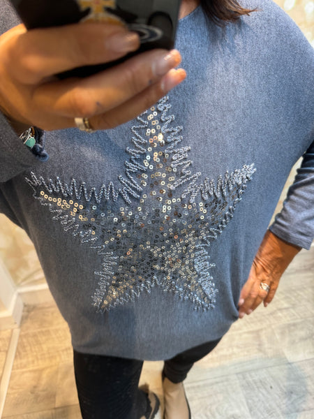 Soft touch Sequin Star Jumper
