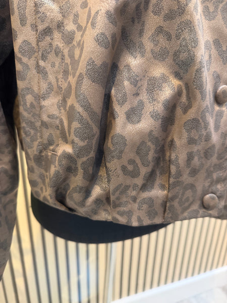 Shimmer Leopard Bomber Jacket