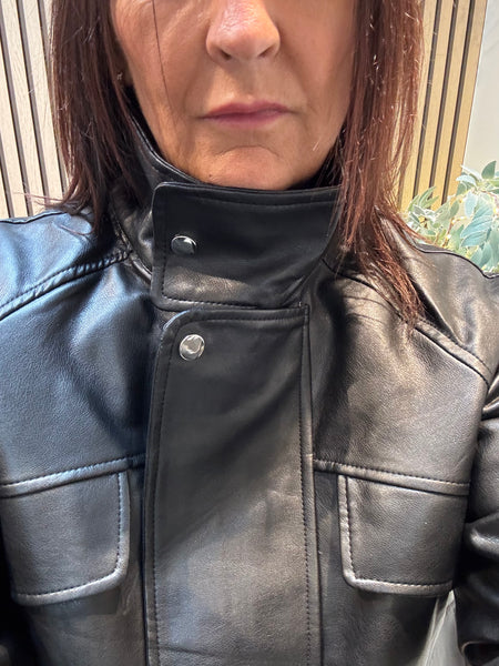 Pleather Style Biker Jacket