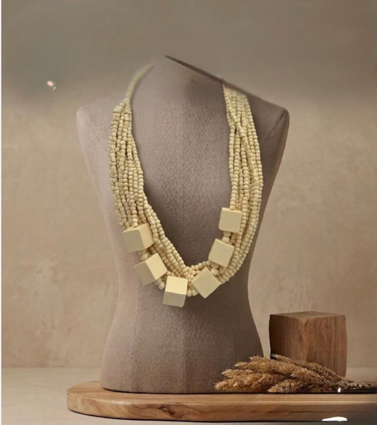 Chunky Wooden Layered Necklace