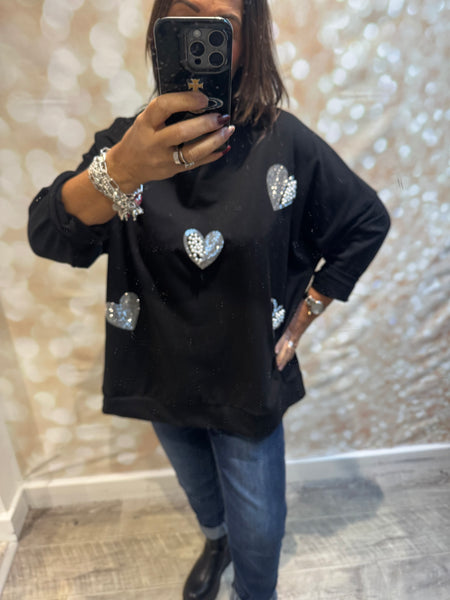 Embellished Heart Sweatshirt