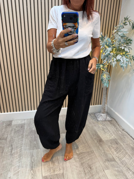 Basic Crinkle Tulip Hem Trousers