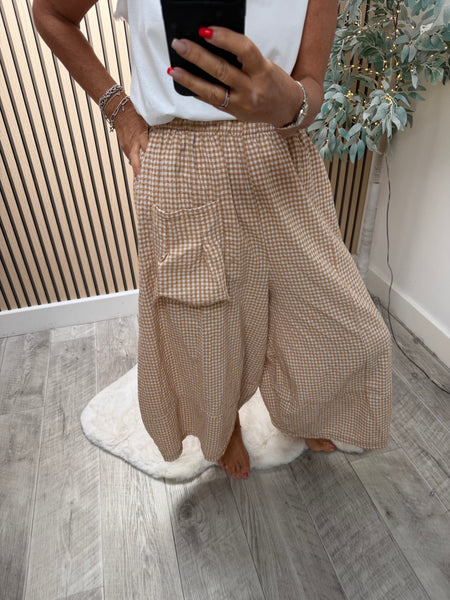 Gingham Culotte Trousers