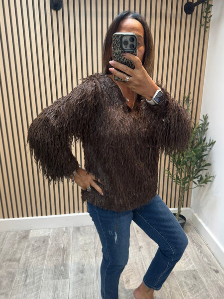 Soft Fringed Eyelash jumper