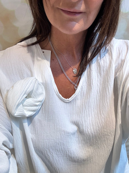 Crinkle Rosette Top