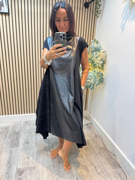 Dress with Pleather panel