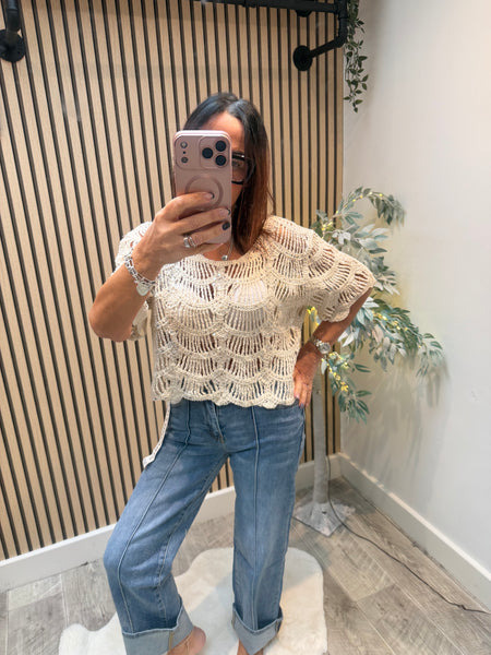Crochet Art Deco Sequin Top