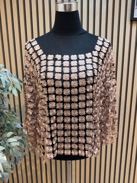 Floral Cut Out Boxy Top
