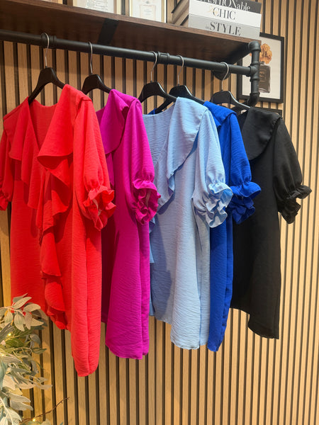 Crinkle  Frill Front Top