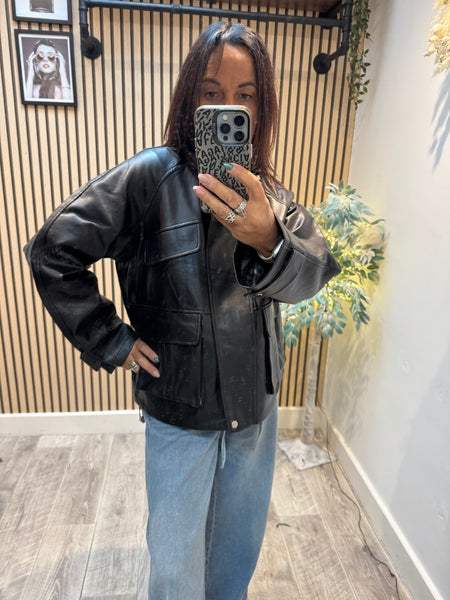 Pleather Style Biker Jacket