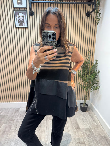 ID Striped Sleeveless Tunic