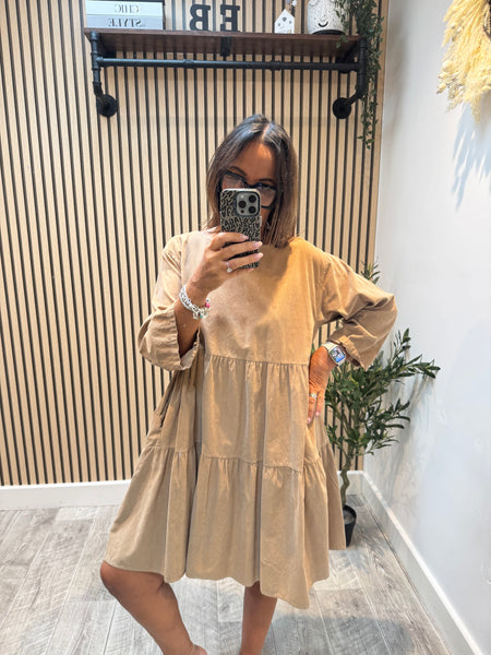 Studio Needlecord Tiered swing dress