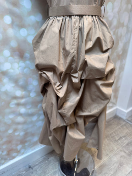 Studio Rouched Back Belted Dress