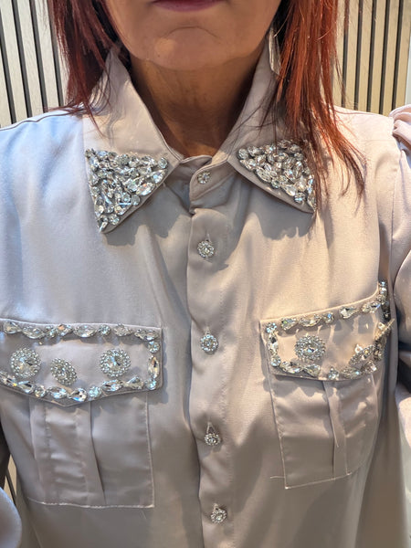 Studio Embellished Silky  blouse
