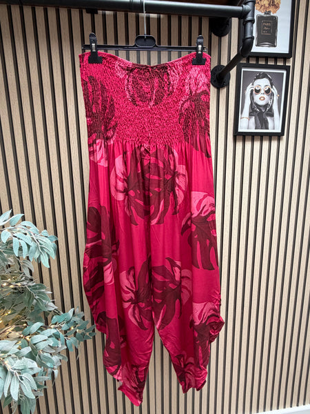 Leaf Bandeau Top Hareem Jumpsuit