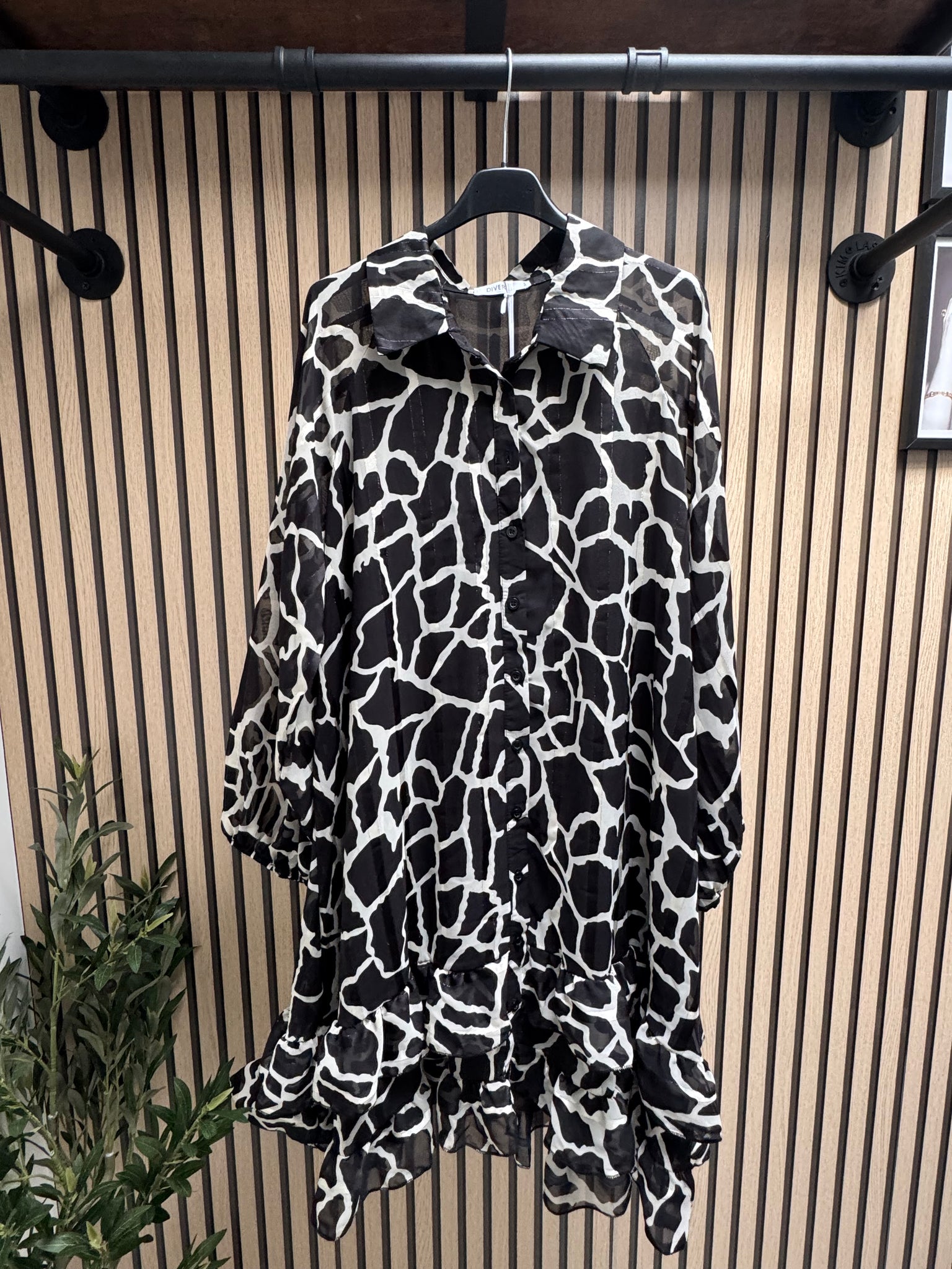 Studio Animal print dress with frill hem