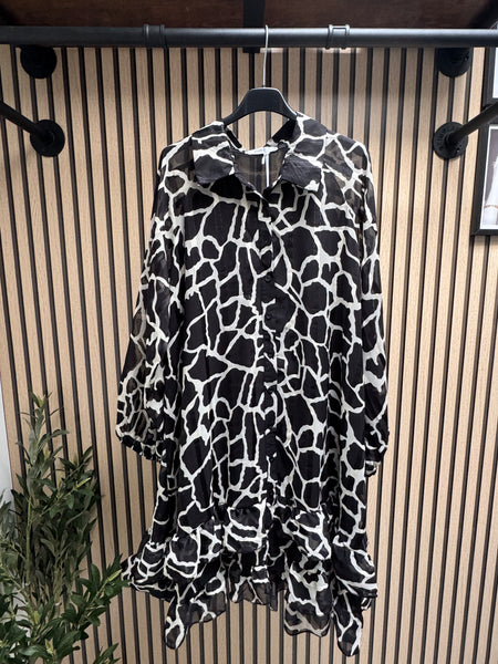 Studio Animal print dress with frill hem