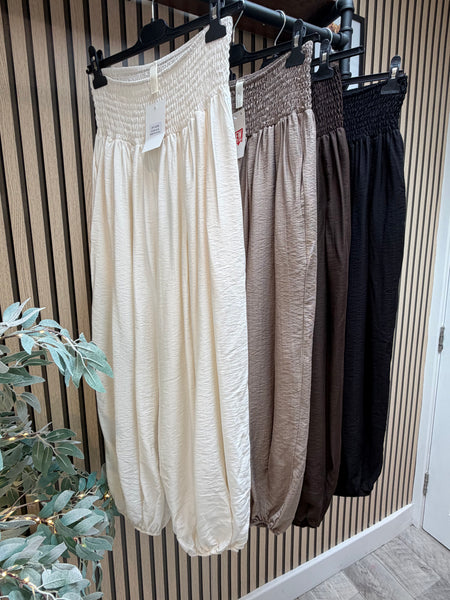 Crinkle wide waist BalloonTrousers
