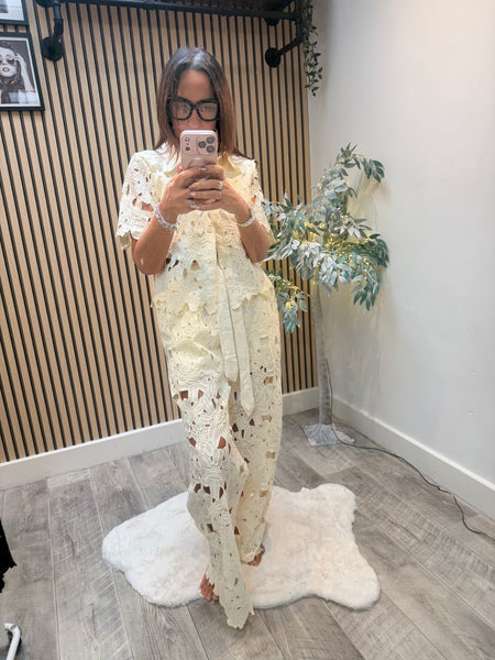 Lace 2 Piece Palazzo Trouser / Blouse  set