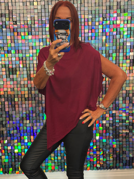 Fine knit Asymetric top