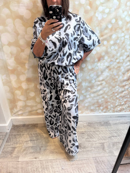 2 Piece Leopard Trouser / Tunic  set