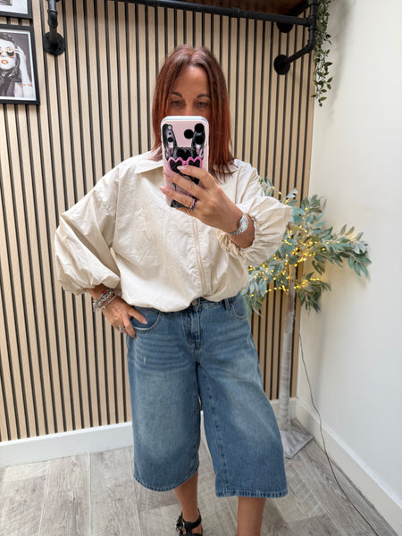 Reversible Bubble hem Bomber Jacket