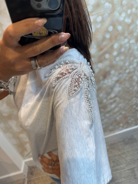 Embellished Shoulder T Shirt