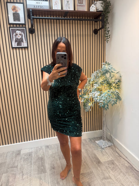 Studio Velour / Sequin Rouched Mini Dress