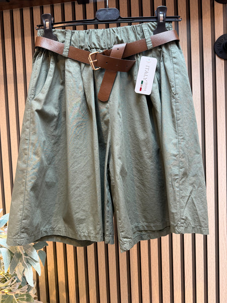 Cotton Belted Shorts