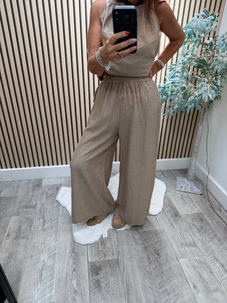 Crinkle Palazzo Trousers