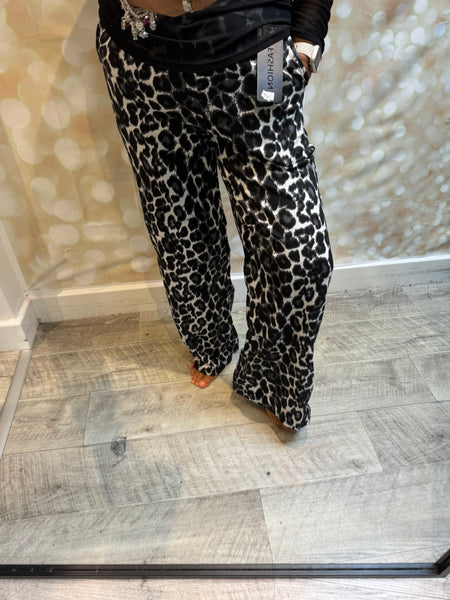 Leopard Soft Touch palazzo trousers