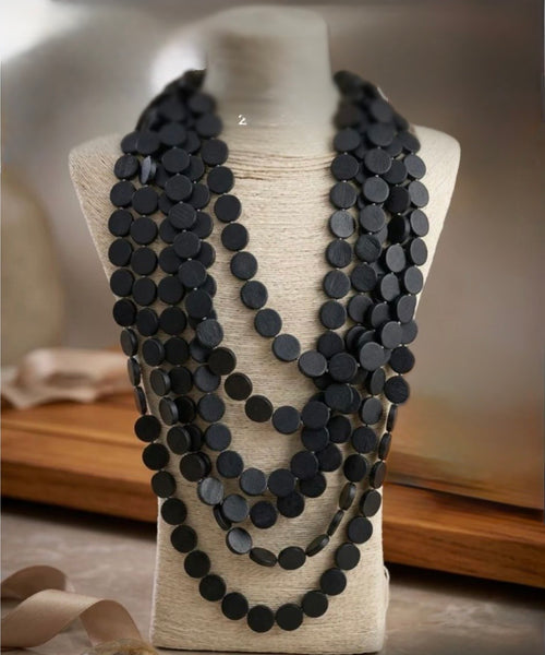 Chunky Wooden Layered Necklace