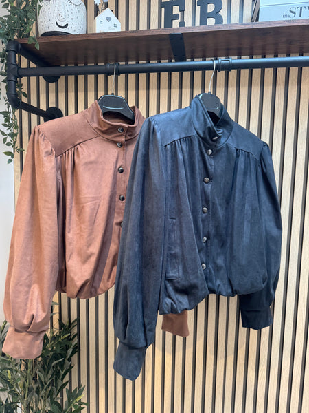 Pintuck Bubble Hem  Bomber  jacket