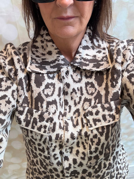 Knitted Leopard Jacket