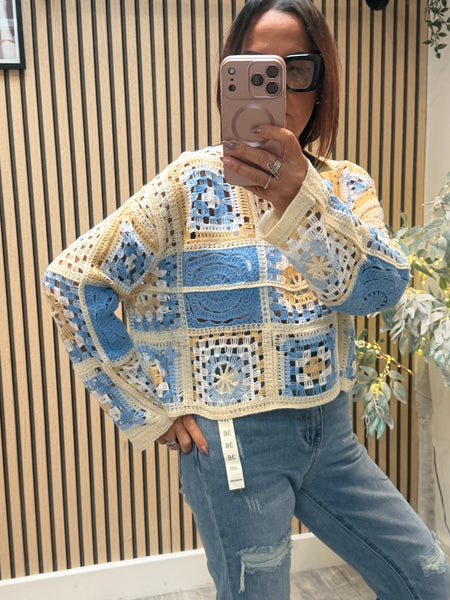 Cropped Boxy  crochet Top