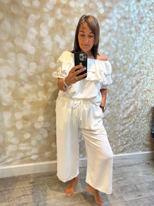 2 Piece cropped Trouser / bardot set