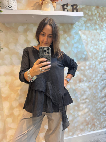 Side Frill Jersey Top