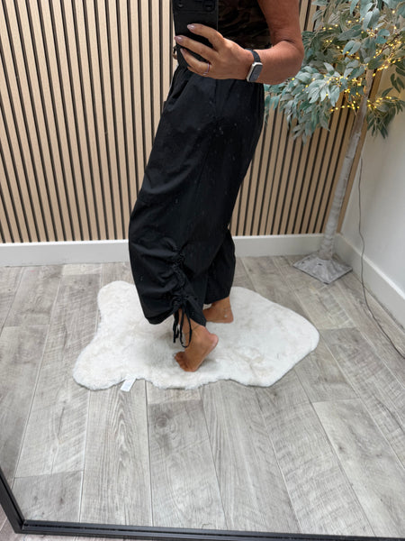 Cotton Rouched Leg Trouser